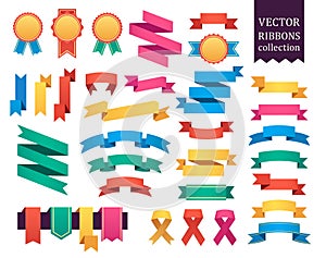 Vector collection of decorative design elements - ribbons, frames, stickers, labels.